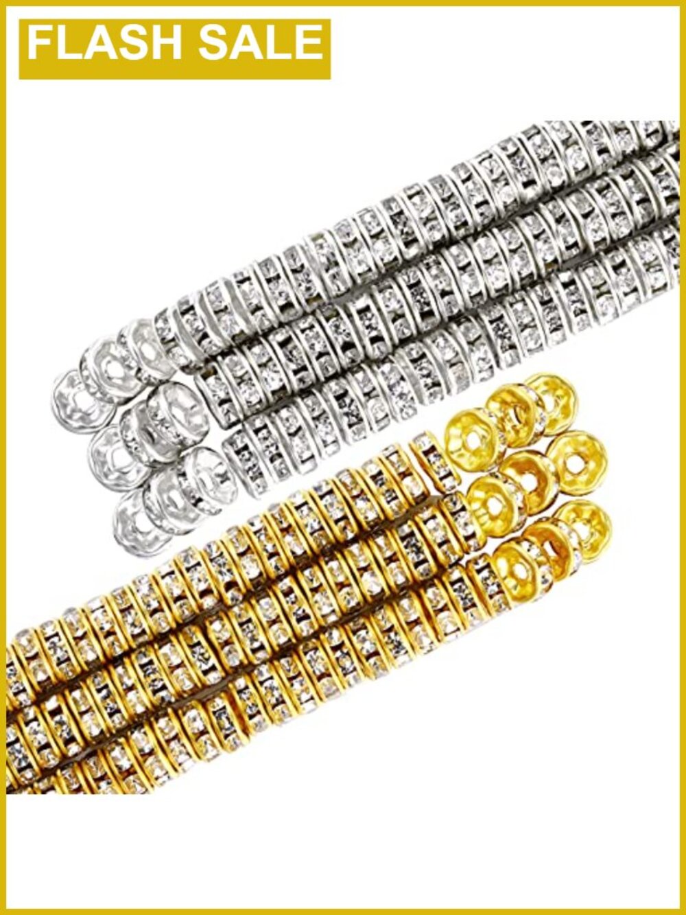 800 Pcs 6mm Rondelle Spacer Beads Crystal Rhinestone Jewelry Making Supplies